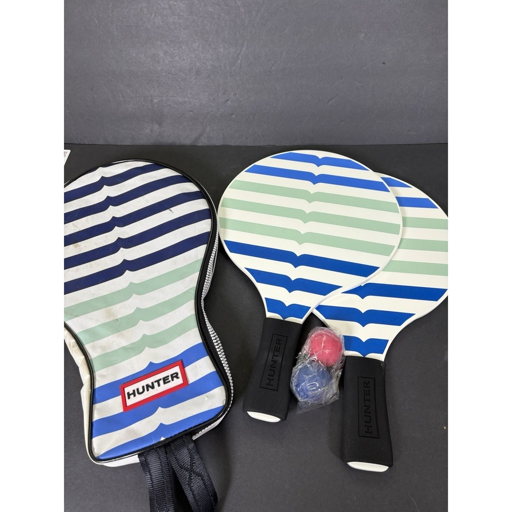 Hunter for Target Paddleball Set 2 Paddles 2 Balls Carrying Case Beach Game
